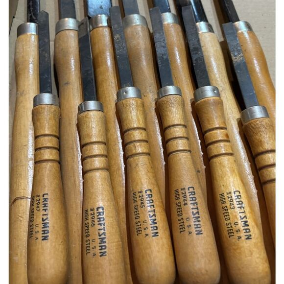 Craftsman 6 Piece High Speed Steel Lathe Wood Turning Chisel Set - Picture 1 of 6